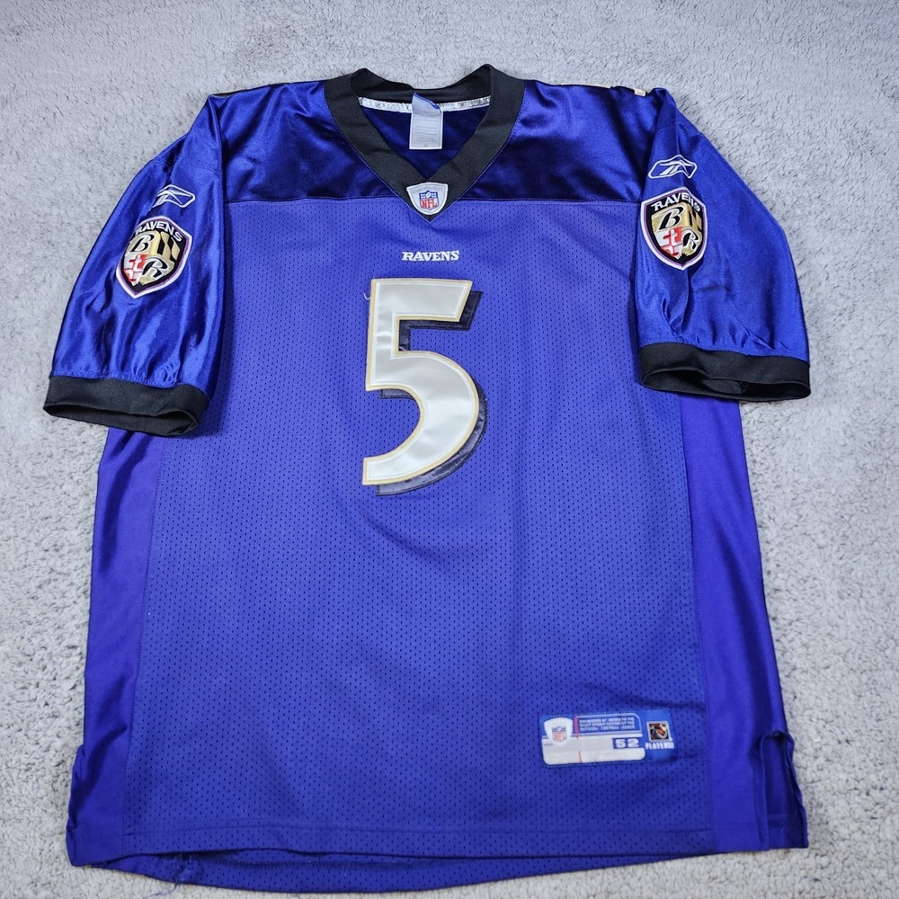 Reebok NFL Mens Baltimore Ravens Joe Flacco 5 Jersey Size 52 XL Purple Football